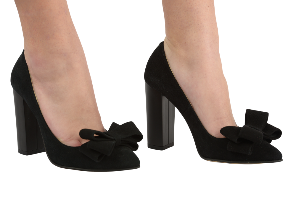 Pantofi dama eleganti piele naturala 341 negru velur