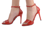 Sandale dama elegante piele naturala A21 rosu