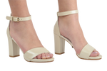 Sandale dama elegante piele naturala A51 bej sidef