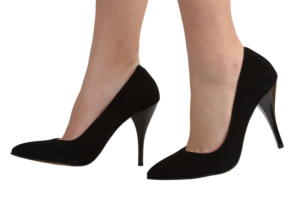 Pantofi dama eleganti piele naturala 175 negru velur