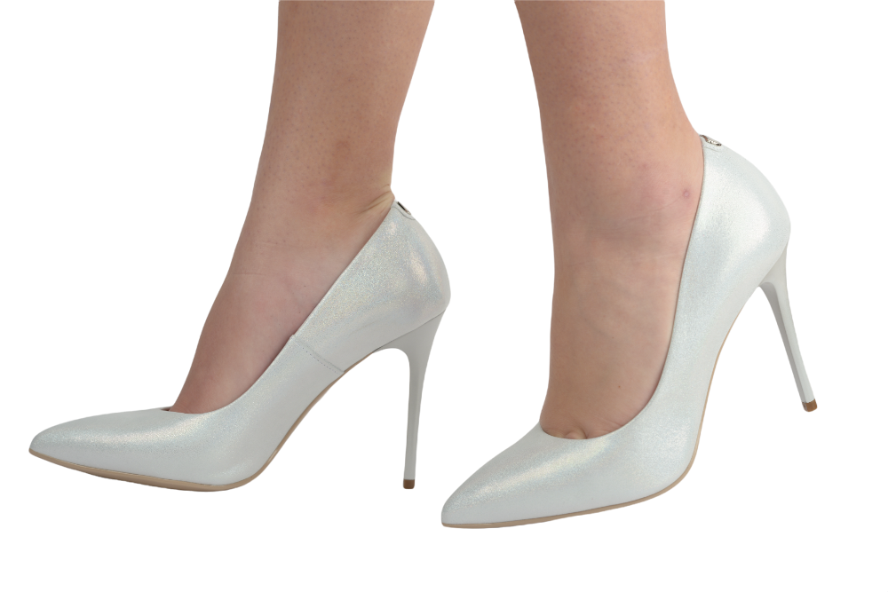 Pantofi dama eleganti piele naturala 9457 alb sidef