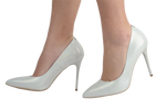 Pantofi dama eleganti piele naturala 9457 alb sidef