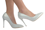 Pantofi dama eleganti piele naturala 9457 alb sidef
