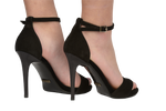 Sandale dama elegante piele naturala LARISA A 21 negru velur