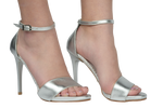 Sandale dama elegante piele naturala LARISA A21 argintiu