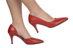 Pantofi dama eleganti piele naturala 62 rosu box
