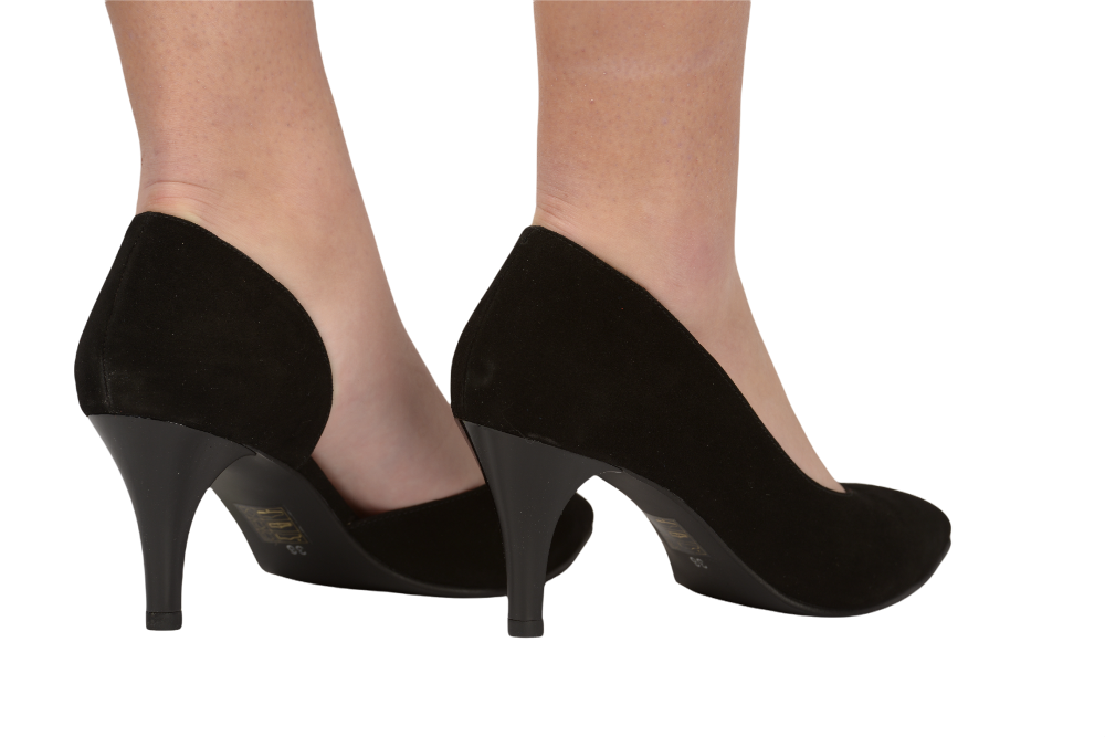 Pantofi dama eleganti piele naturala 62 negru velur