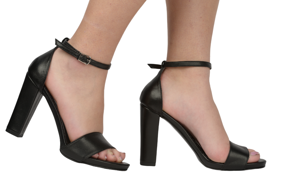 Sandale dama elegante piele naturala A22 negru box