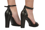 Sandale dama elegante piele naturala LARISA A22 negru box