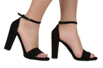Sandale dama elegante piele naturala LARISA A22 negru velur