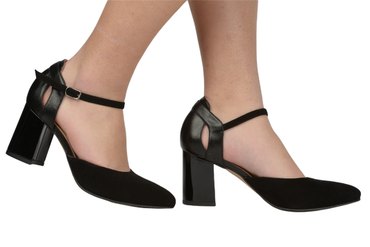Pantofi dama eleganti piele naturala ANTONIO T-347 negru ant-box