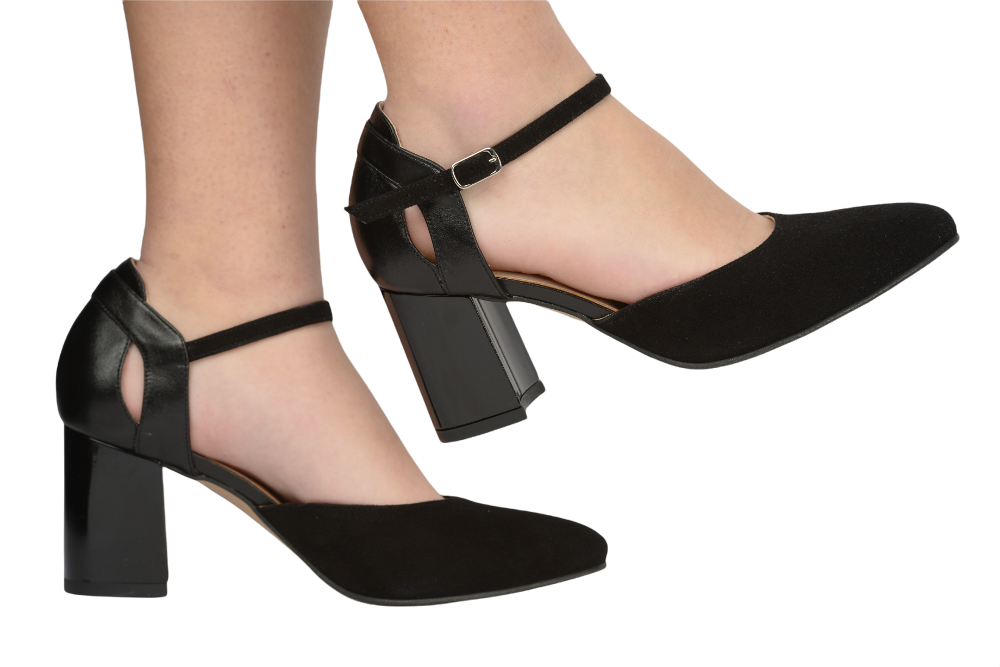 Pantofi dama eleganti piele naturala ANTONIO T-347 negru ant-box