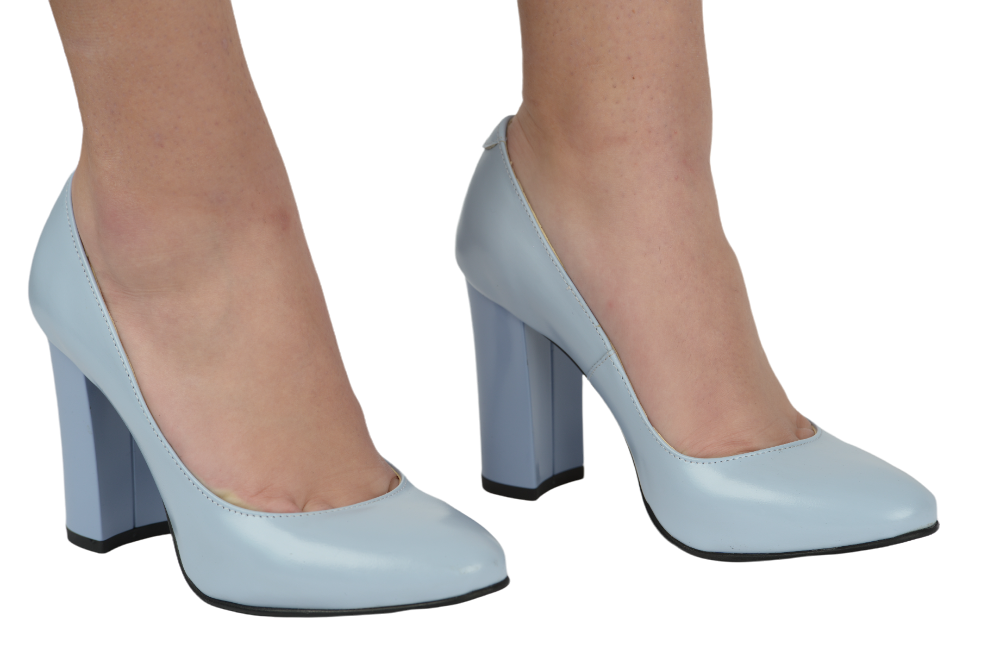 Pantofi dama eleganti piele naturala 1014 albastru