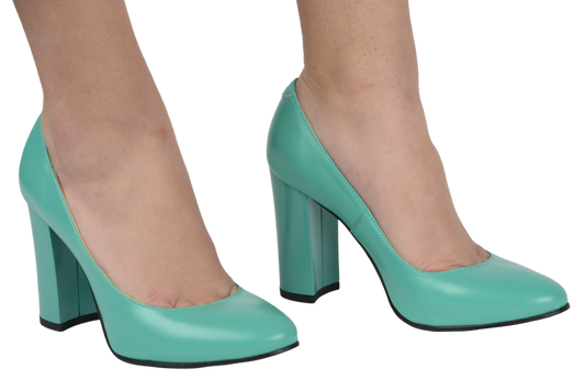 Pantofi dama eleganti piele naturala NIKE 1014 verde