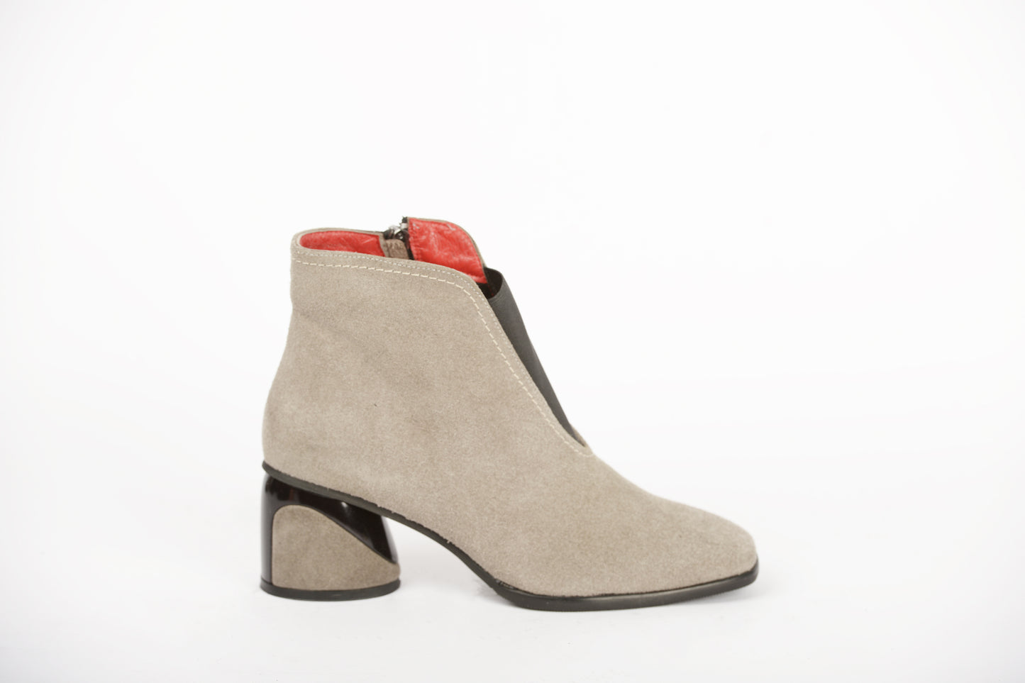 Ghete dama elegante piele naturala JOHAN 150 gri velur