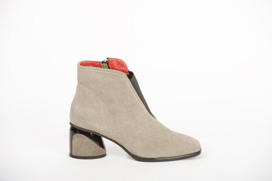 Ghete dama elegante piele naturala JOHAN 150 gri velur