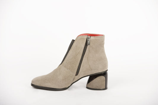 Ghete dama elegante piele naturala JOHAN 150 gri velur