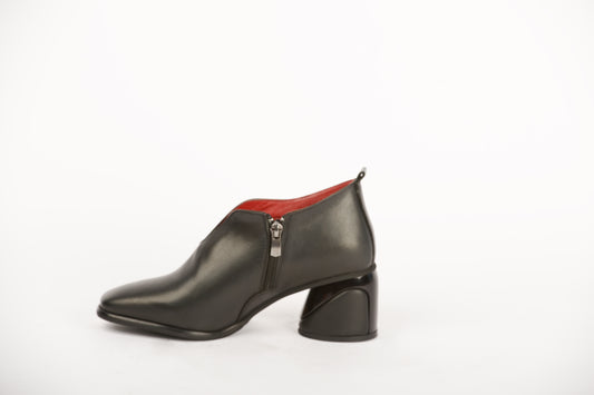 Ghete dama elegante piele naturala JOHAN 153 negru box