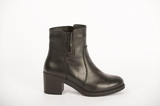 Ghete dama casual piele naturala sila negru box