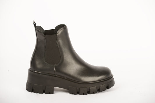 Ghete dama casual piele naturala melania negru box