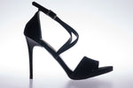 Sandale dama elegante piele naturala A 41 negru velur