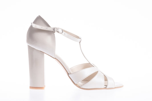 Sandale dama elegante piele naturala ANTONIO 910 bej sidef