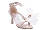 Sandale dama elegante piele ecologica 505 bej saten