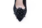 Pantofi dama eleganti piele naturala 20096 negru velur
