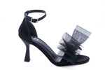 Sandale dama elegante piele ecologica 505 negru saten