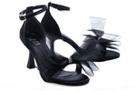 Sandale dama elegante piele ecologica 505 negru saten