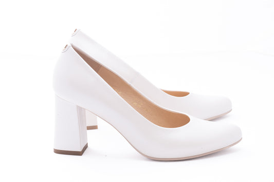 Pantofi dama eleganti piele naturala SALA 20216 Alb sidefat