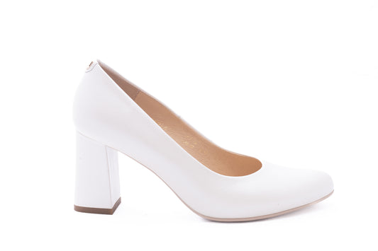 Pantofi dama eleganti piele naturala SALA 20216 Alb sidefat