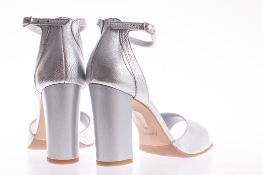 Sandale dama elegante piele naturala ANTONIO 721 argintiu