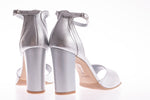 Sandale dama elegante piele naturala 721 argintiu