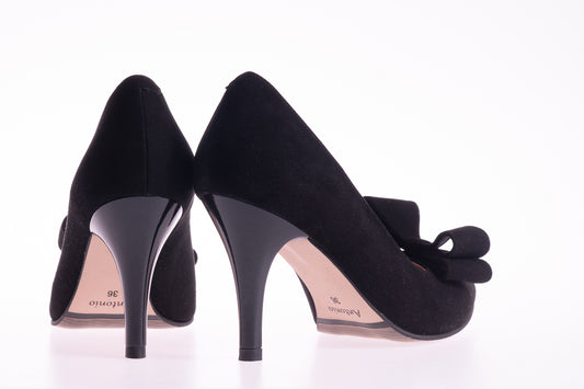 Pantofi dama eleganti piele naturala ANTONIO T299-1 negru velur