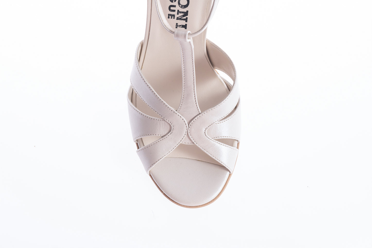 Elegant women's sandals made of genuine leather ANTONIO 910 pearl beige