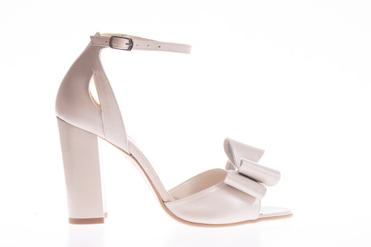 Sandale mireasa piele naturala ANTONIO 721 bej sidef