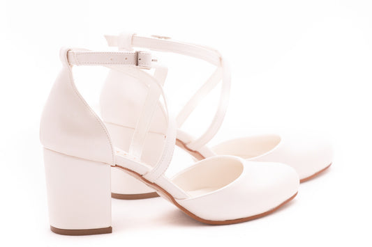 Pantofi mireasa Karin 81 alb mat